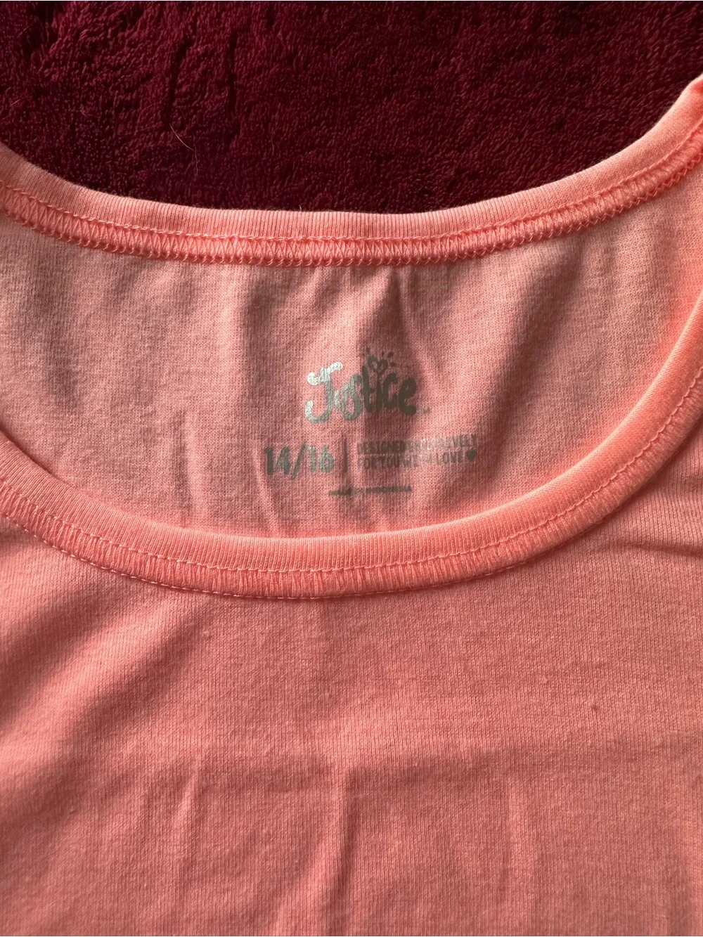 Justice Coral Peach Tank Top